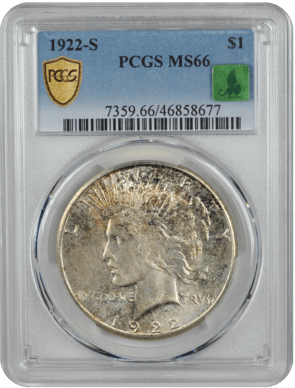 1922-S Peace PCGS CMQ MS 66