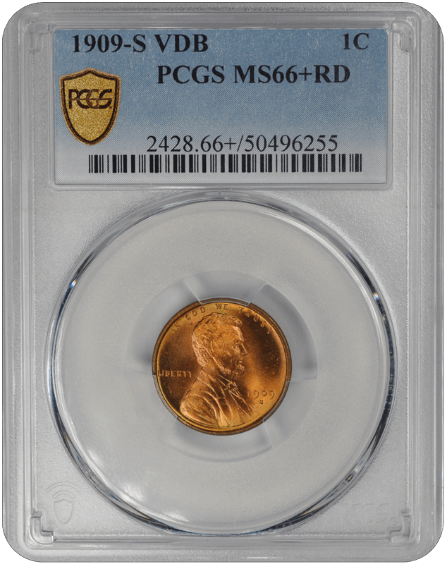 1909-S VDB Lincoln PCGS RD 66+