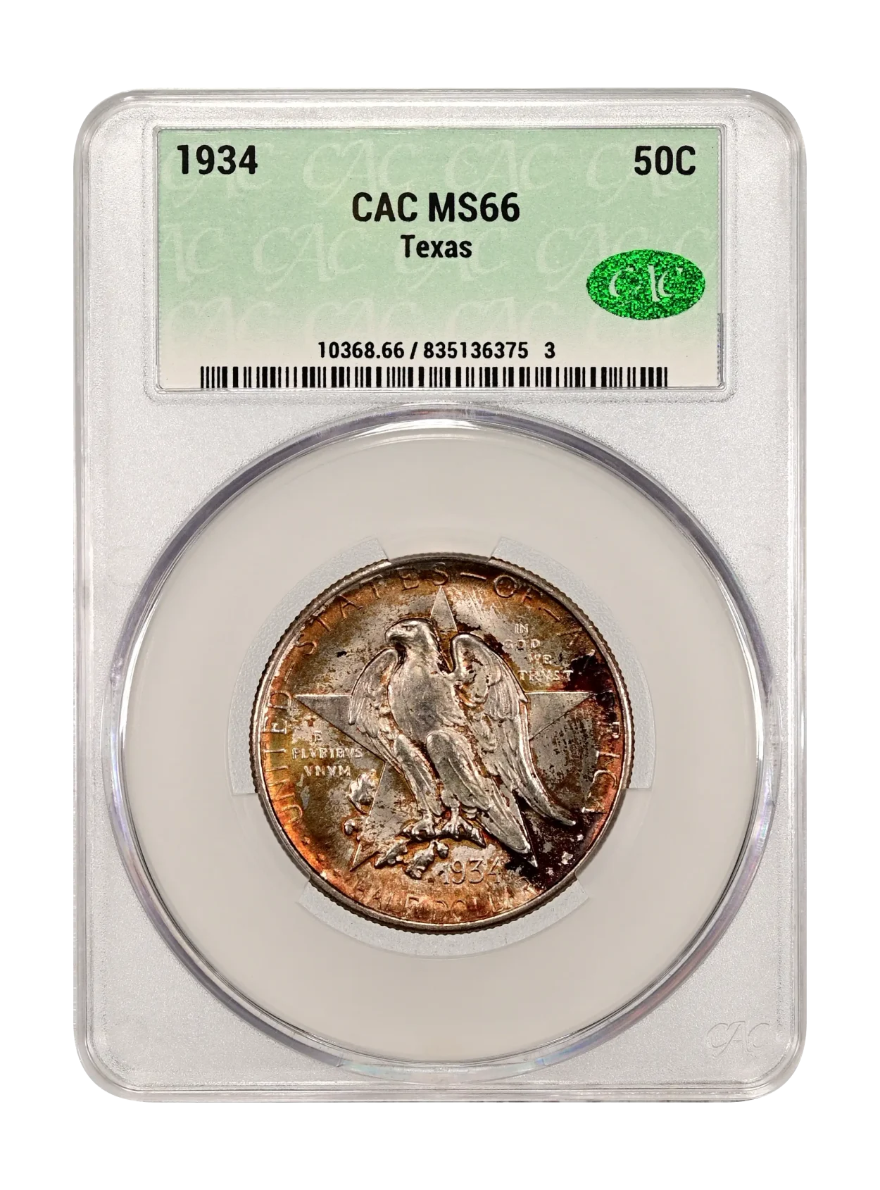 1934 Texas 50c CACG MS 66