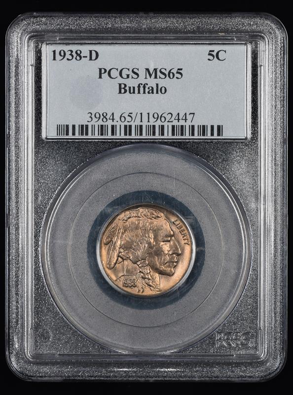 1938 D 5C PCGS Buffalo MS65