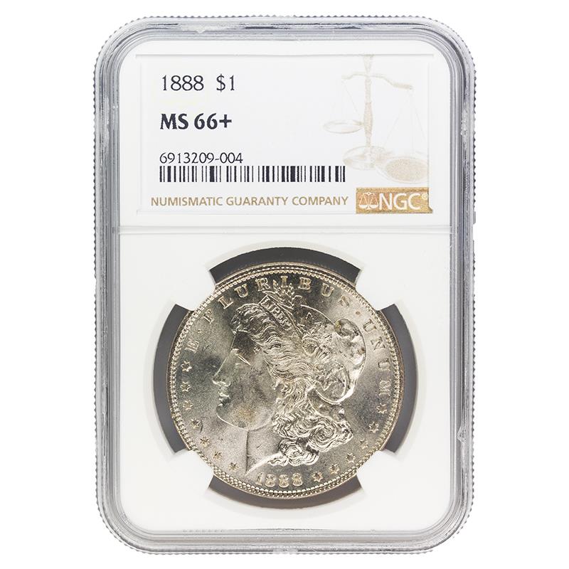 1888  Morgan Dollar, $1 NGC MS 66 +