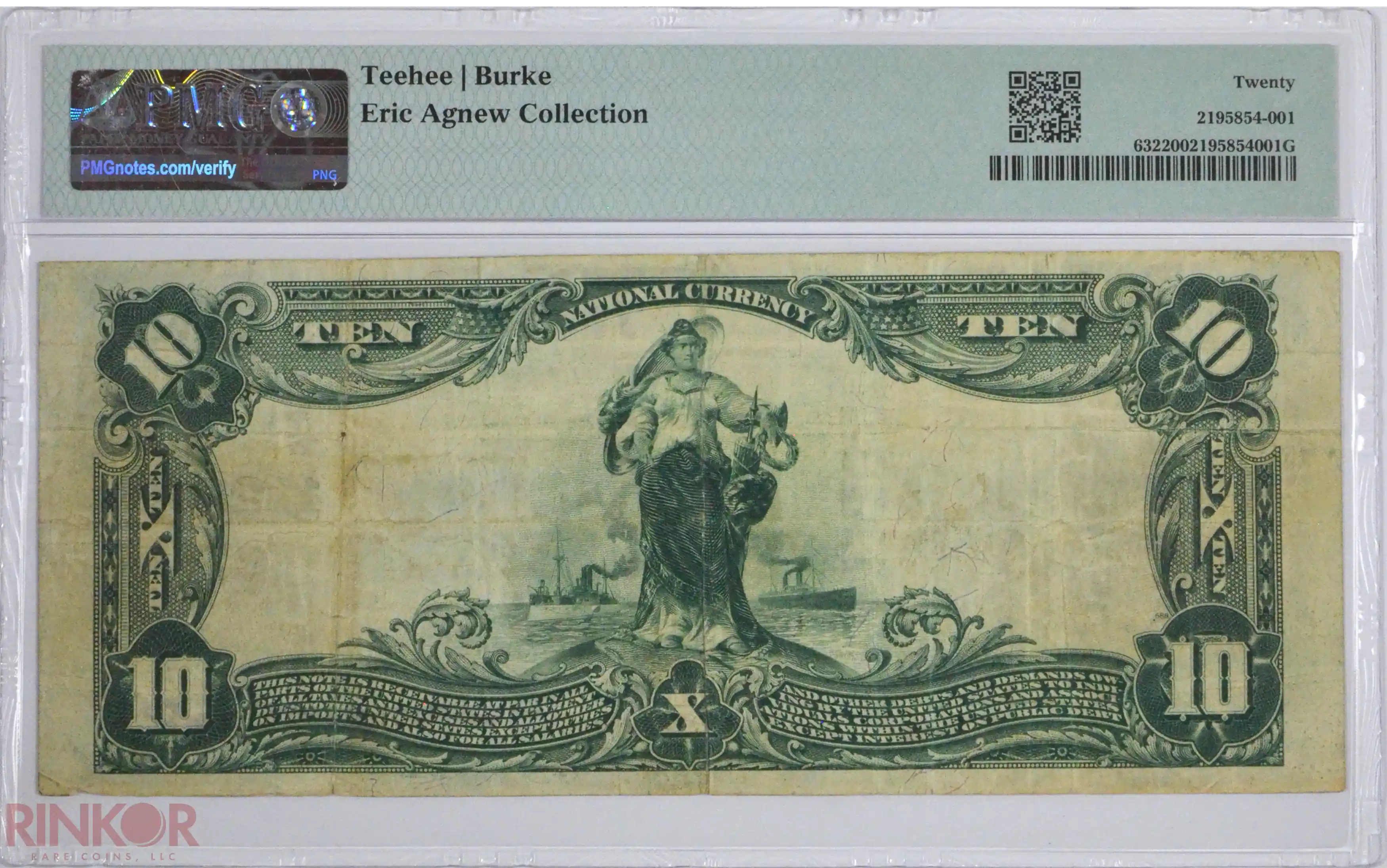 1902 Plain Back $10 Fr. 632 Charter #11282 National Bank Note PMG VF-20
