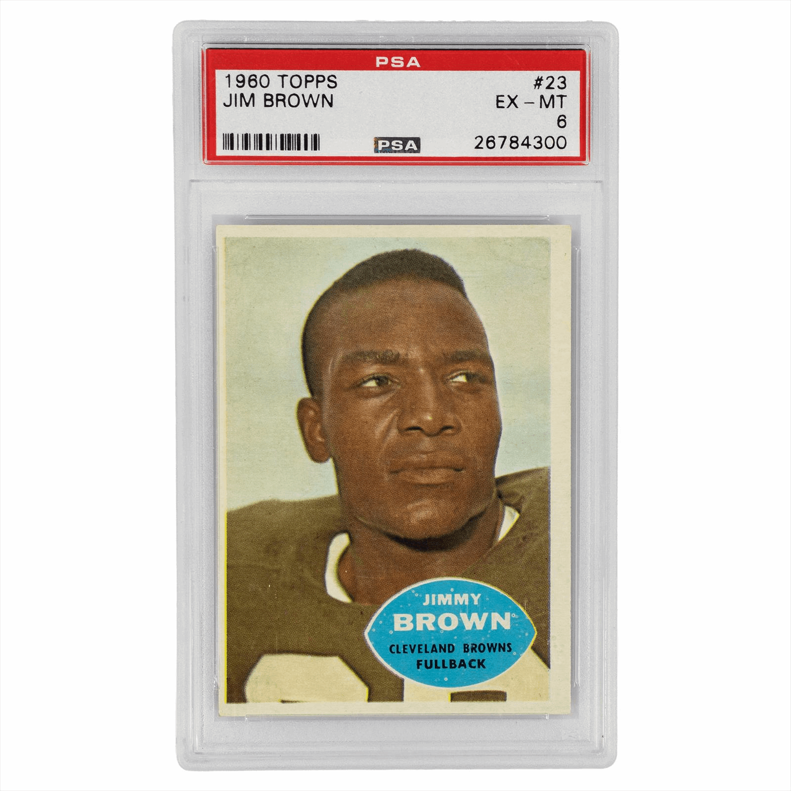 1960 Topps Jim Brown #23 PSA EX-MT 6 Cert #26784300