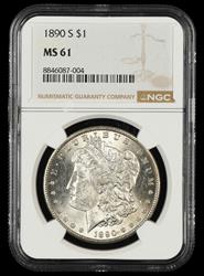 1890 S $1 NGC MS 61
