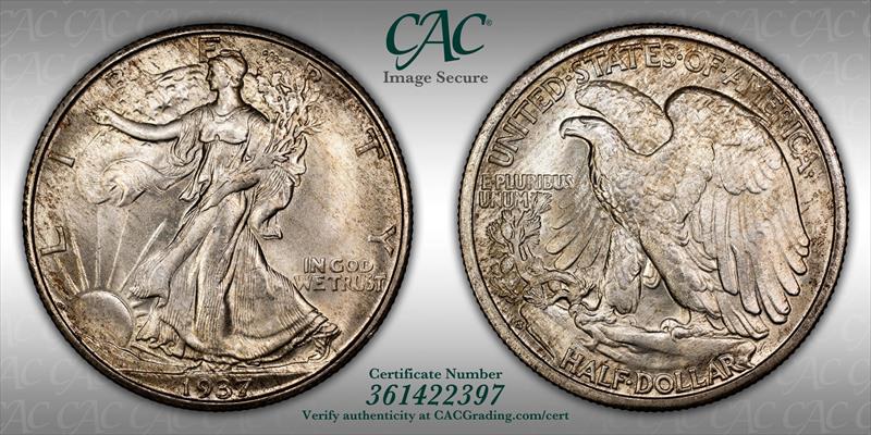 1937-S 50C CACG MS 66