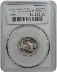1913-S  Type 2 Buffalo PCGS CAC MS 65+
