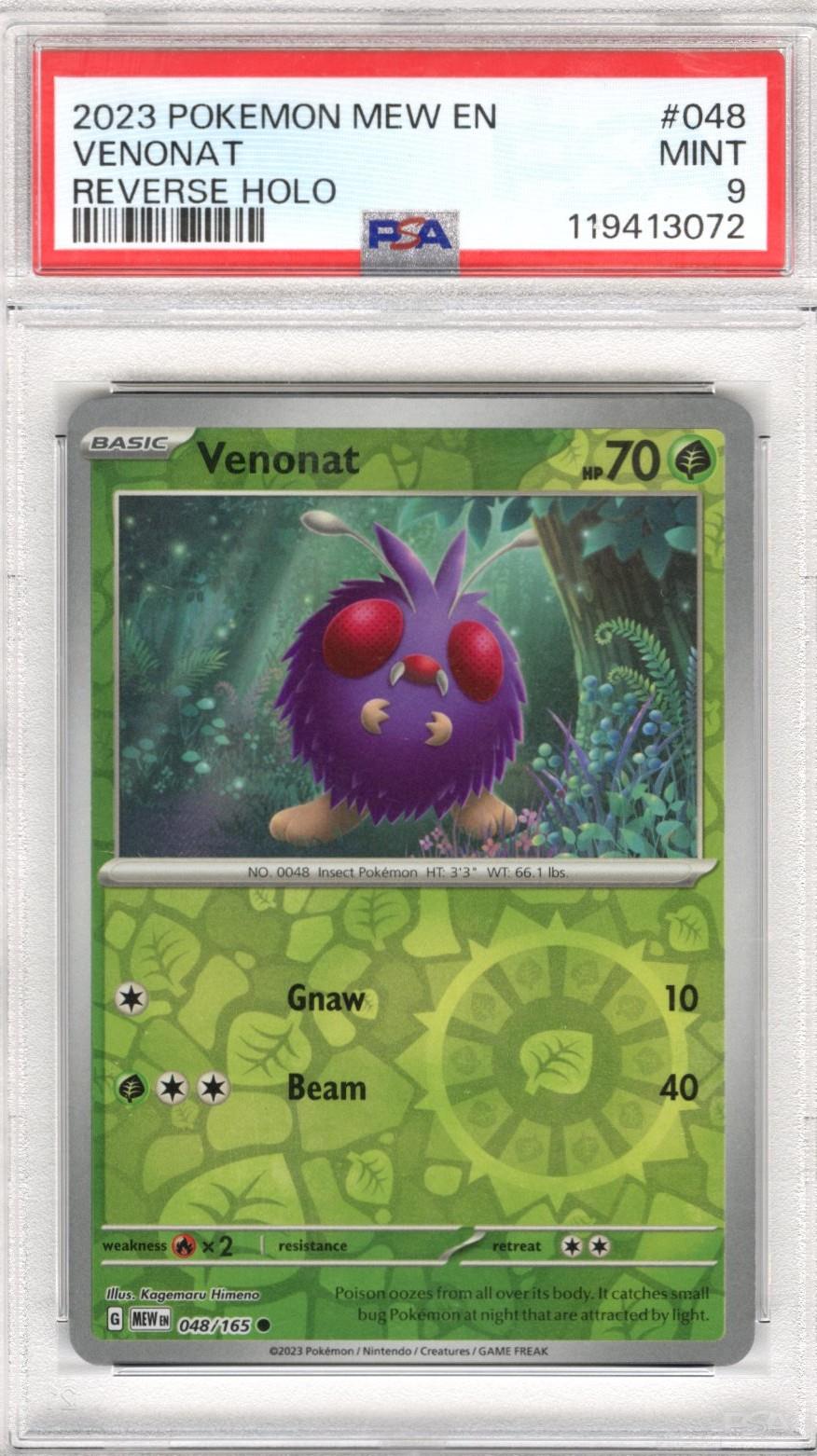 2023 Pokemon Mew En Venonat Reverse Holo #048 PSA Mint 9 