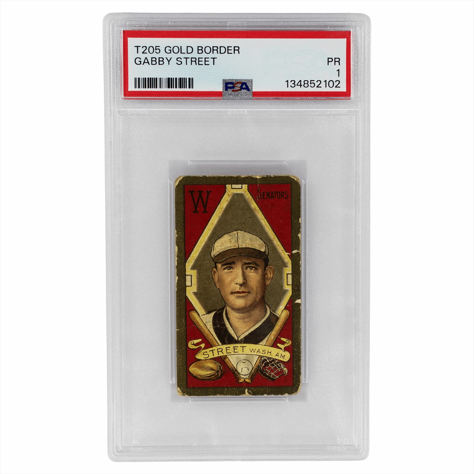 1911 T205 Gold Border Gabby Street PSA PR 1 Cert #134852102