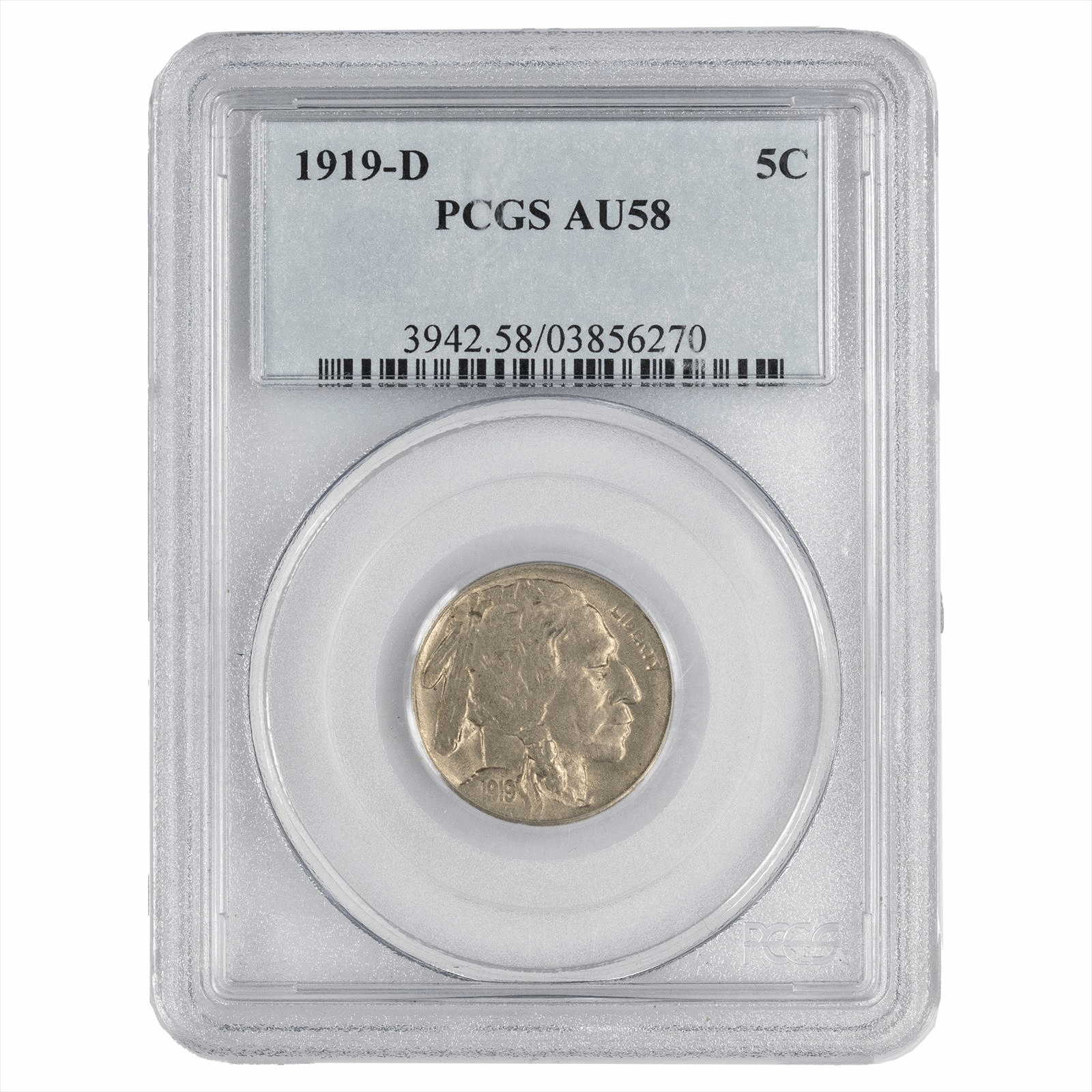 1919-D Buffalo Nickel PCGS AU 58 