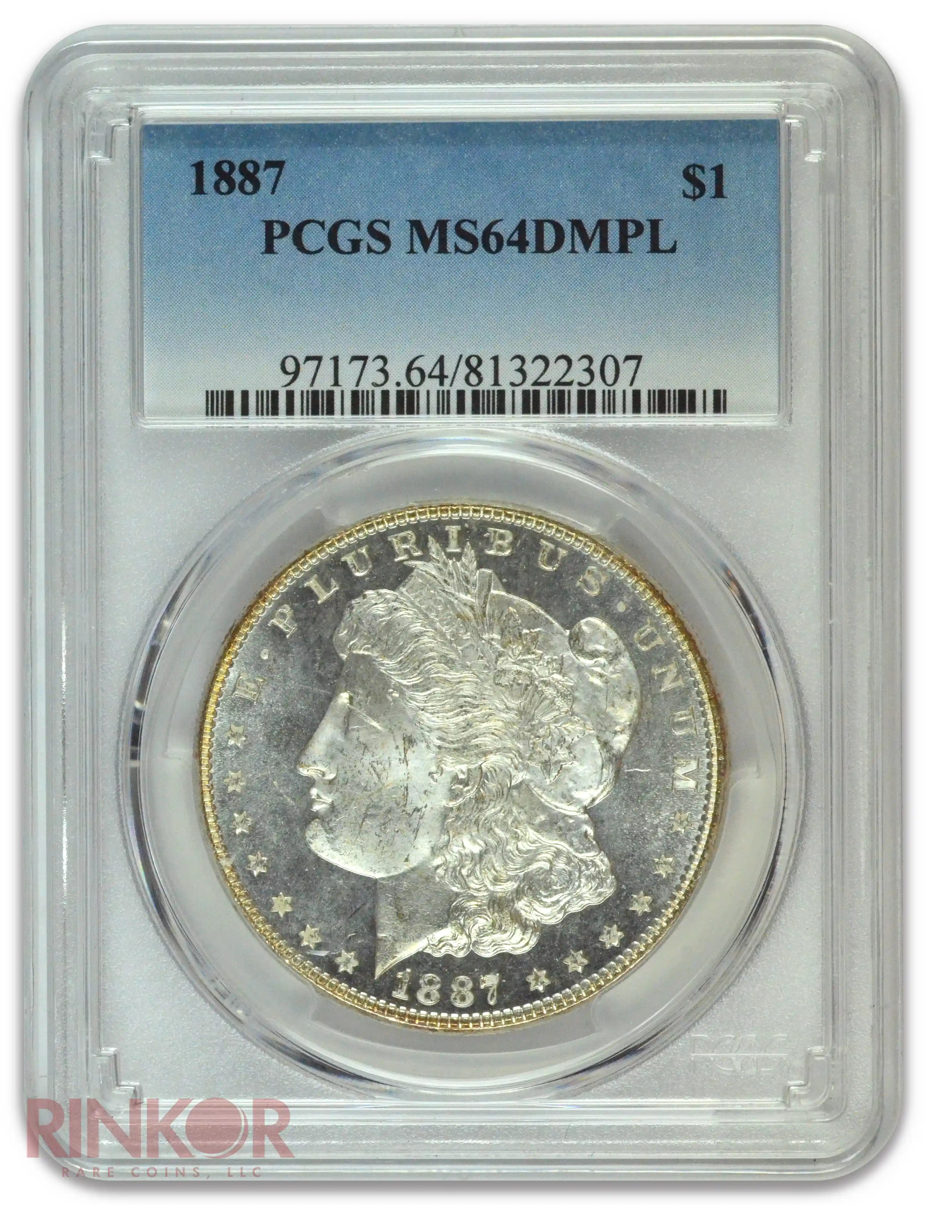 1887 $1 Morgan Dollar PCGS MS 64 DMPL