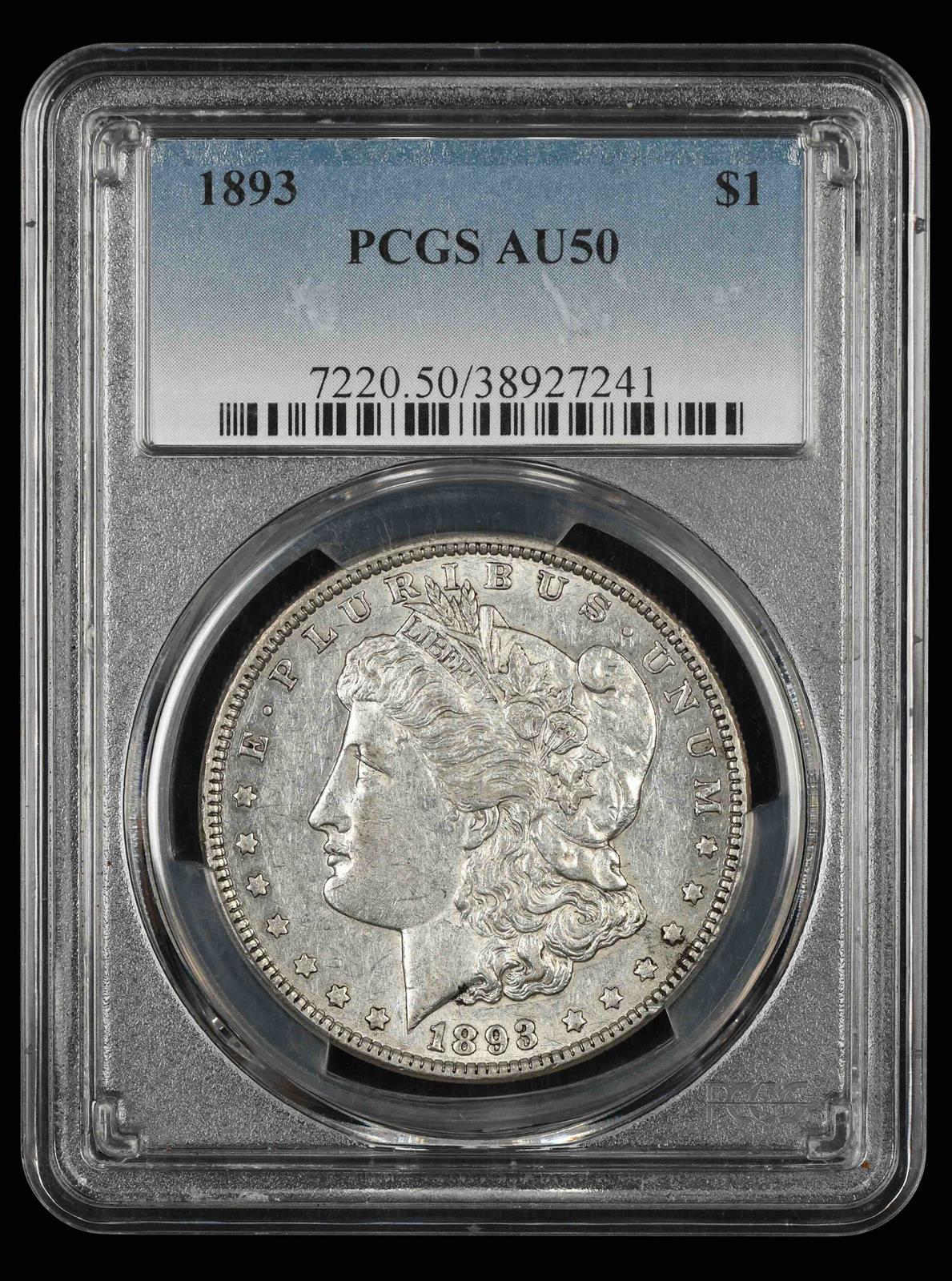 1893 $1 PCGS AU-50