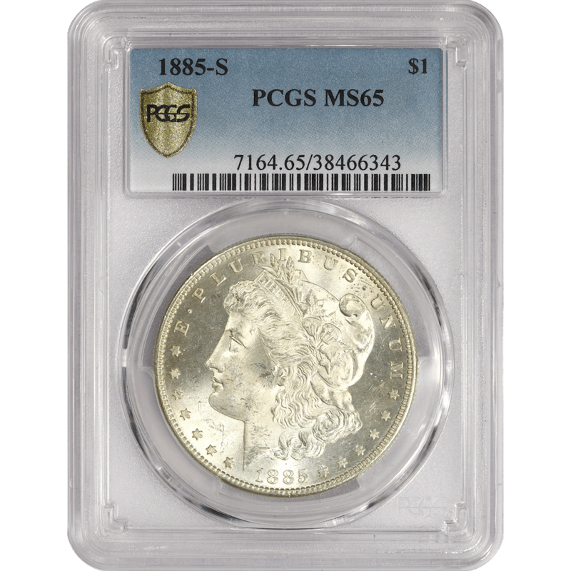 1885-S $1 Morgan Silver Dollar - PCGS MS65 - GREAT LUSTER, FLASHY!