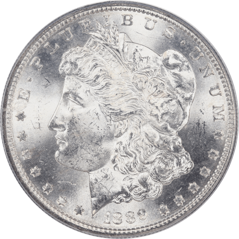 1889-S Morgan Silver Dollar $1, PCGS MS64 - Lustrous, White Coin