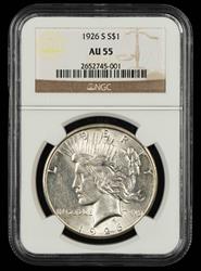1926 S $1 NGC  AU55