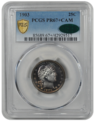 1903 Barber PCGS CAC CAM 67+