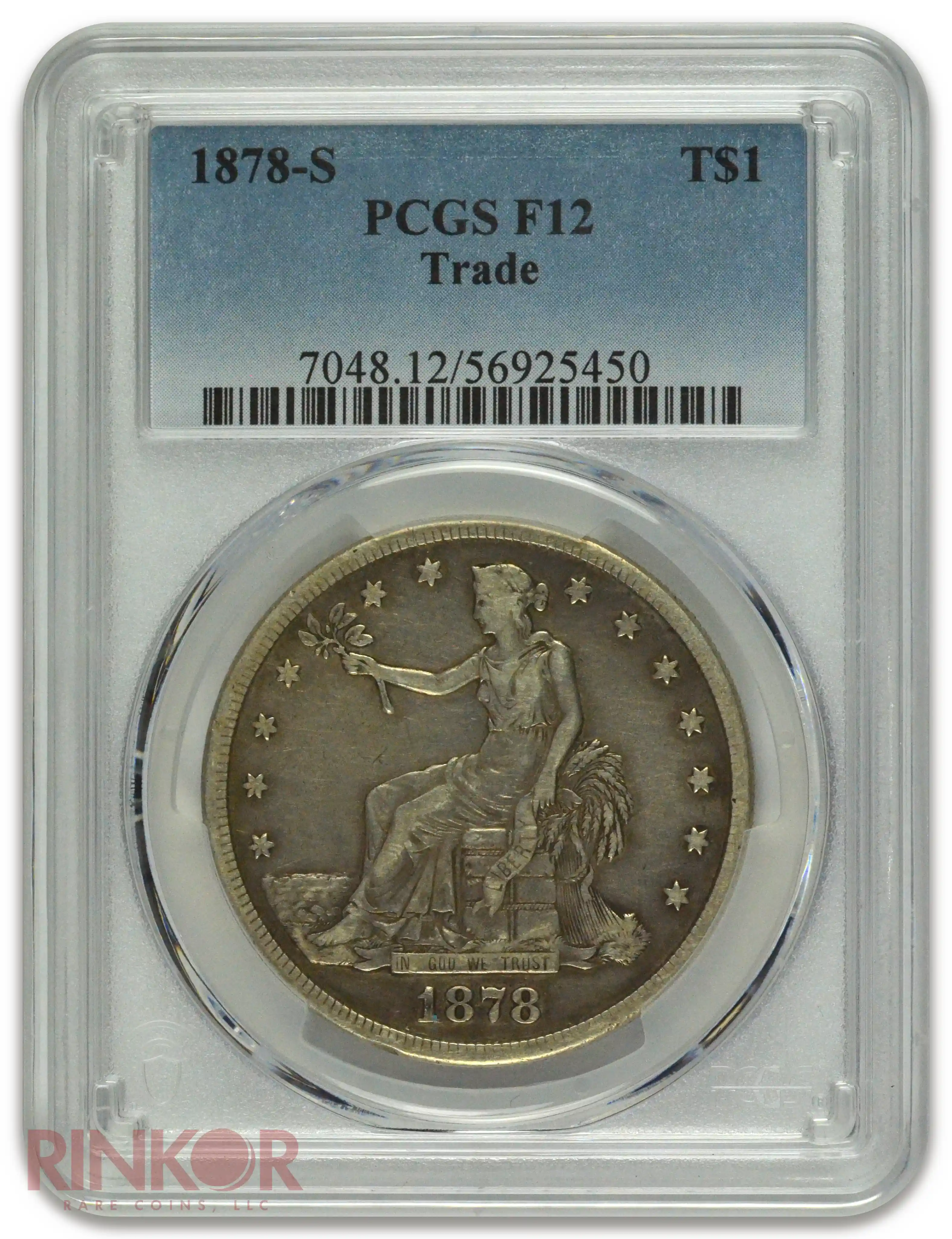1878-S $1 Trade Dollar PCGS F-12