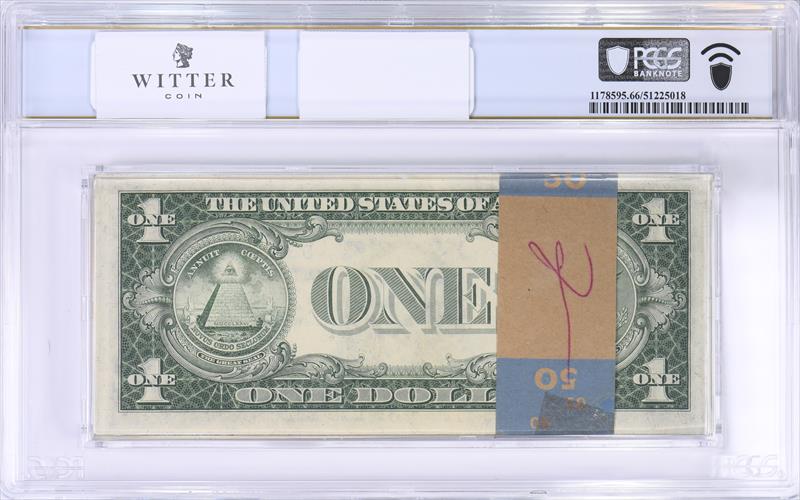 Fr. 1616 1935G $1 Half Pack Silver Certs No Motto w/ 8 Stars PCGS 66 PPQ 