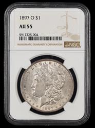 1897 O $1 NGC AU55 AU55