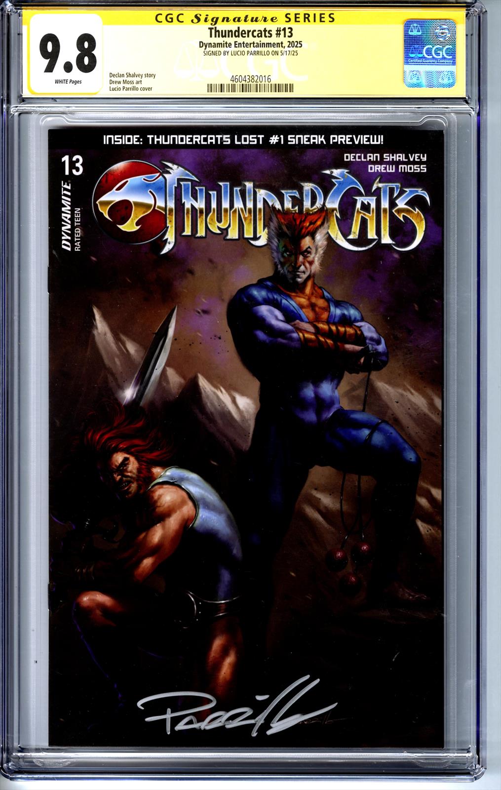Thundercats #13 Dynamite Entertainment 2025 Signed by Lucio Parrillo CGC Signature Series 9.8