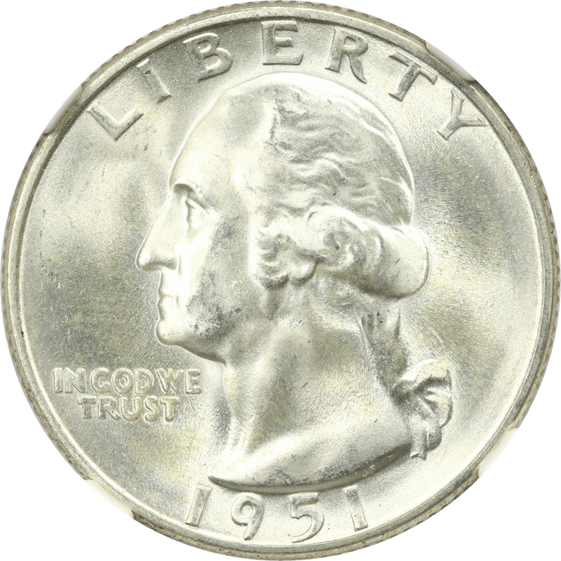 1951-S 25c Washington Silver Quarter - NGC MS65 - Nice Coin