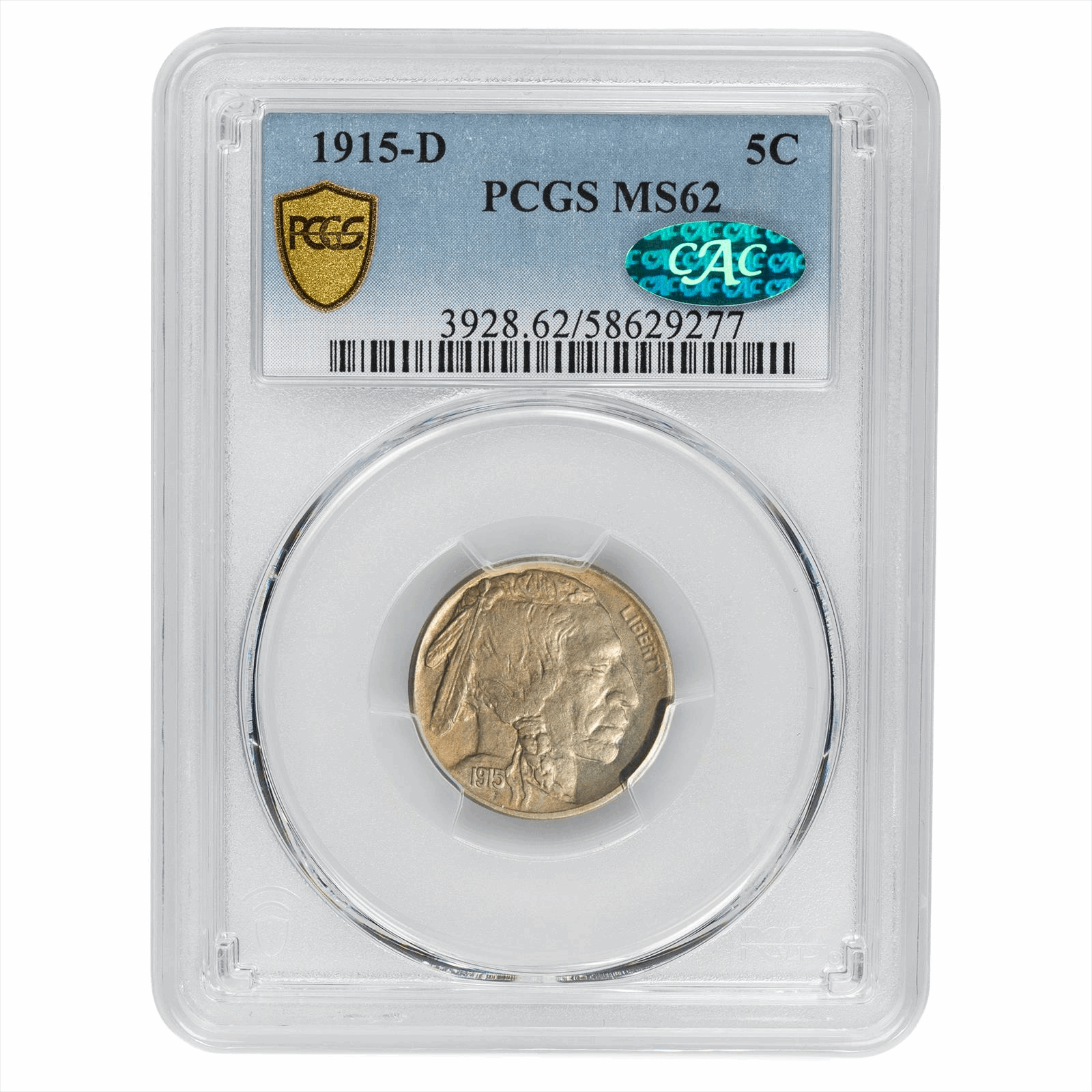 1915-D Buffalo Nickel 5C PCGS MS 62 CAC