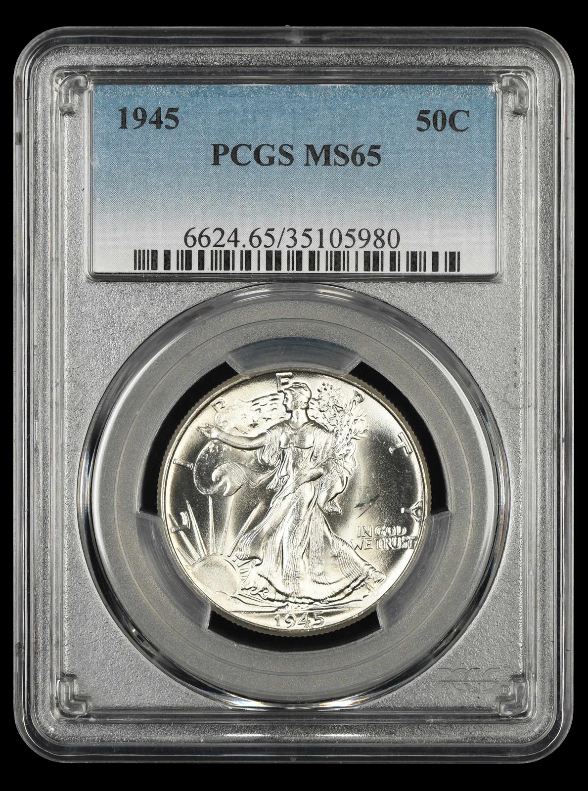 1945 50C PCGS MS65