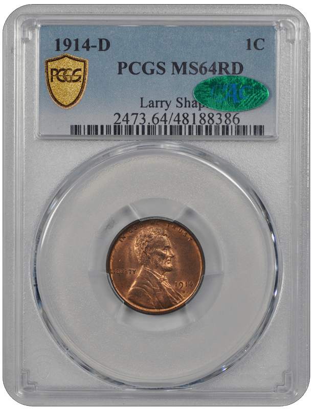 1914-D Lincoln PCGS CAC RD 64 