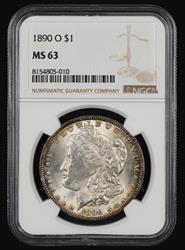 1890 O $1 NGC MS63 MS63
