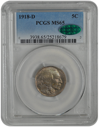 1918-D Buffalo PCGS CAC MS 65