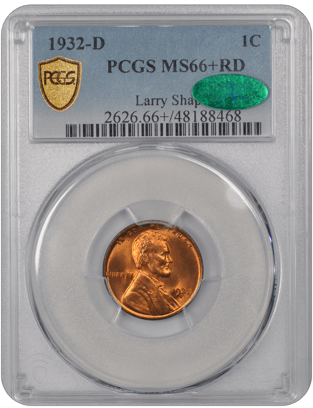 1932-D Lincoln PCGS (CAC) RD 66+ 