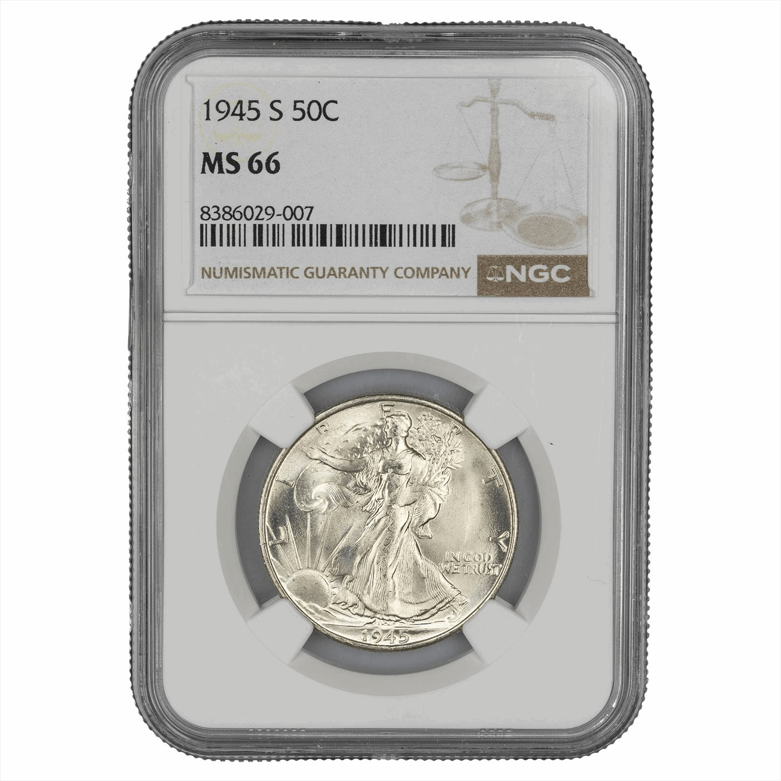 1945-S Walking Liberty Half Dollar NGC MS 66