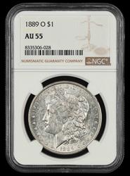 1889 O $1 NGC AU-55