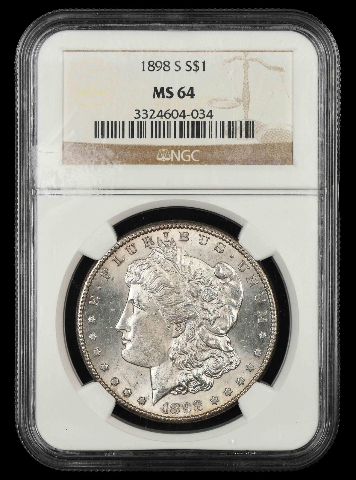 1898 S $1 NGC MS 64