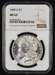 1890 O $1 NGC MS63 MS63