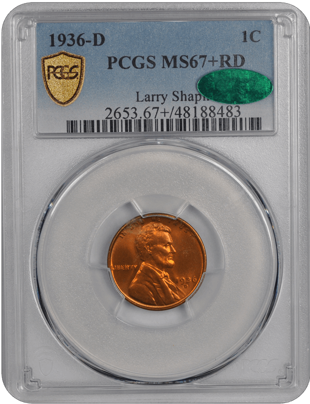 1936-D Lincoln PCGS CAC MS 67 + RD