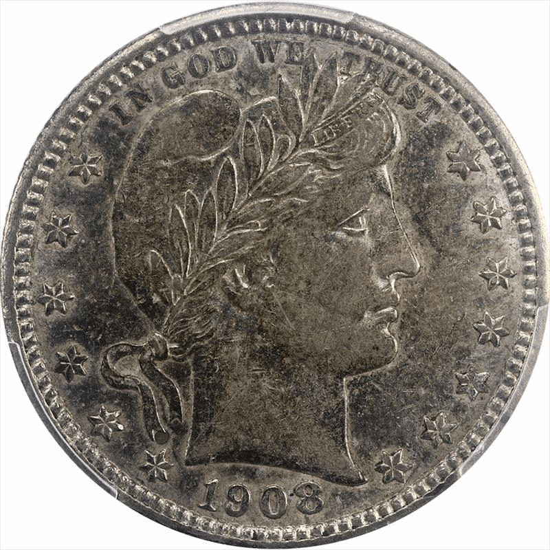 1908-D Barber Quarter 25c PCGS AU53 - Original Coin