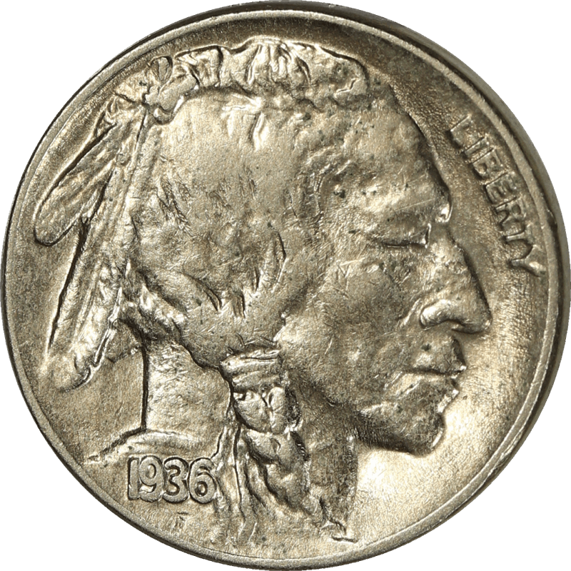 1936 Buffalo Nickel 5c -Raw- Raw Ungraded Coin