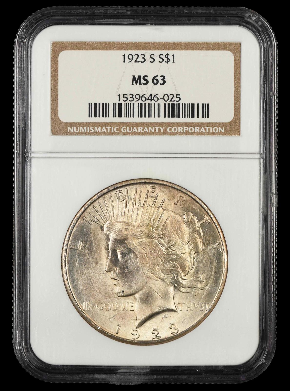 1923 S $1 NGC MS 63