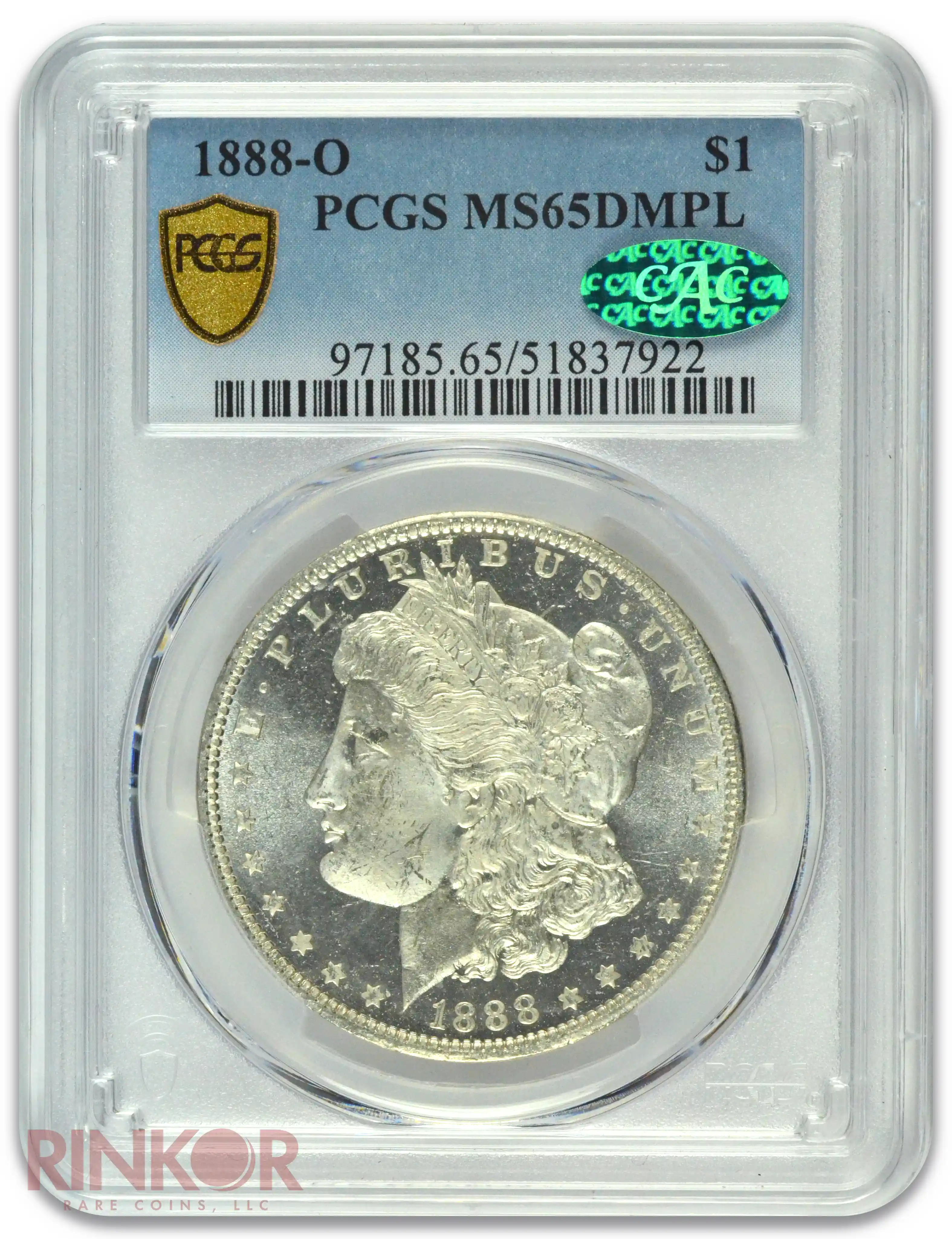 1888-O $1 Morgan Dollar PCGS MS 65 DMPL CAC