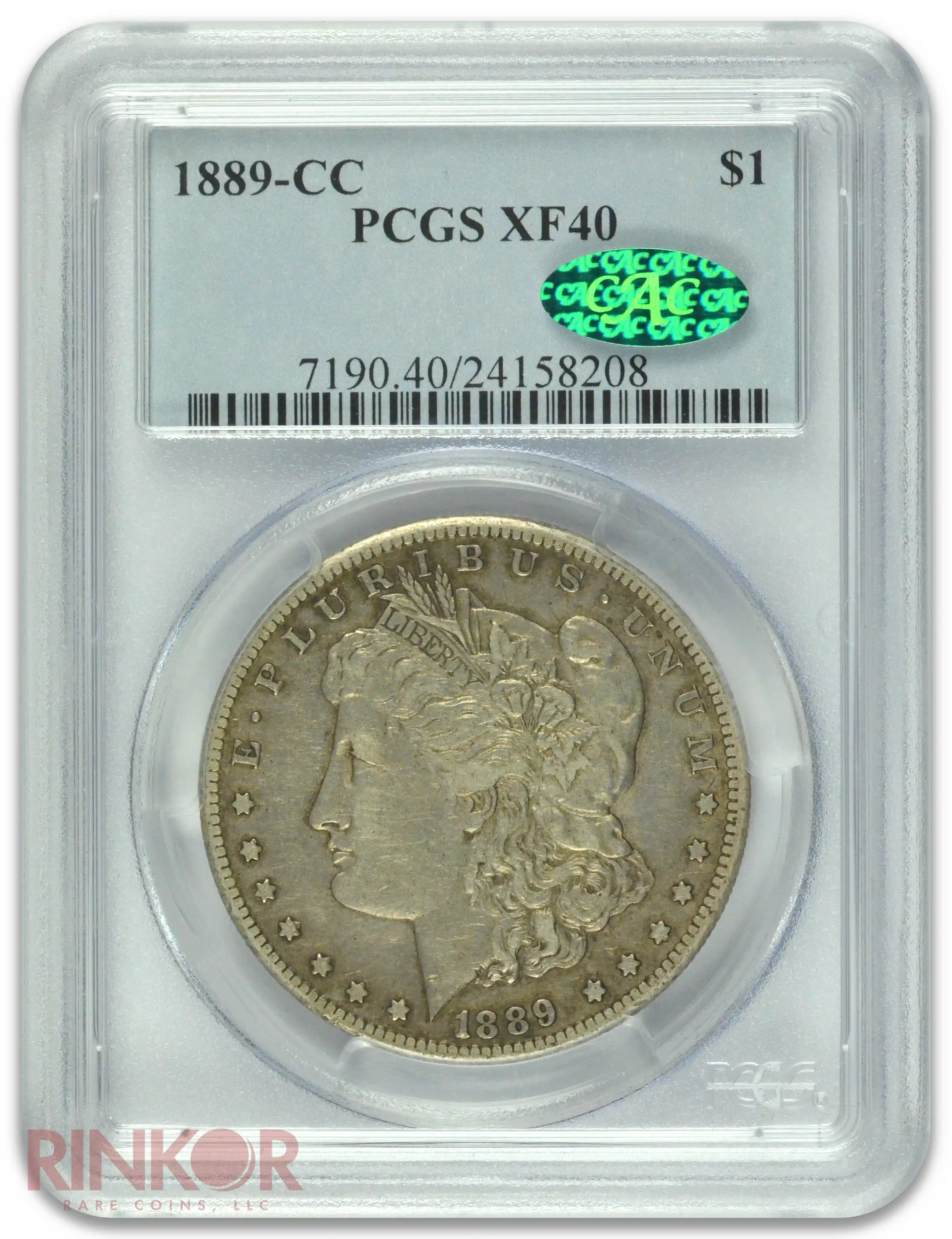 1889-CC $1 Morgan Dollar PCGS XF-40 CAC