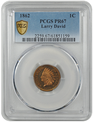 1862 Indian Head PCGS PR 67