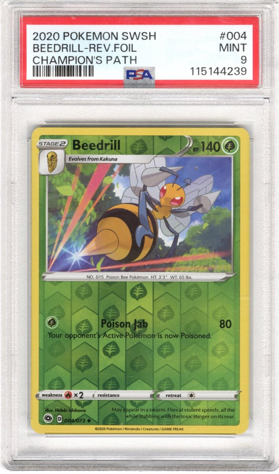 2020 Pokemon SWS HChampions Path Beedrill Rev Foil #004 PSA MINT 9 