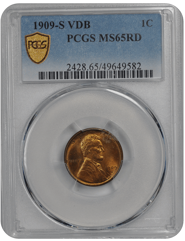 1909-S VDB Lincoln Wheat PCGS RD 65 