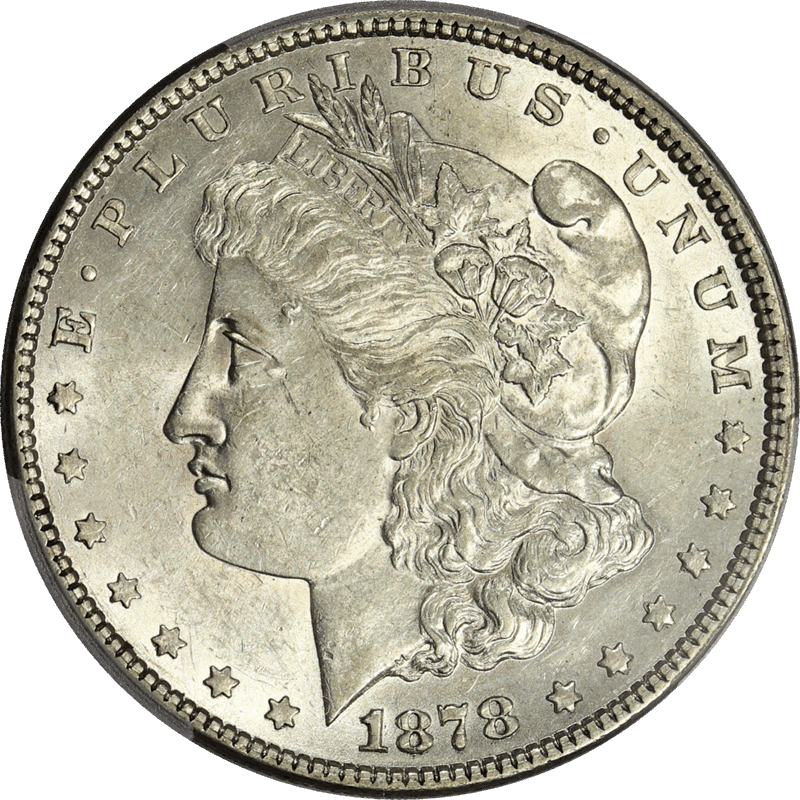 1878 7TF Morgan Silver Dollar $1 PCGS AU 55 Reverse of 1878