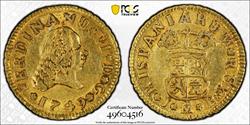 1749-M JB Spain Gold 1/2 Escudo Calico-551 PCGS AU53 