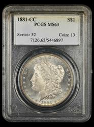 1881-CC $1 PCGS MS 63