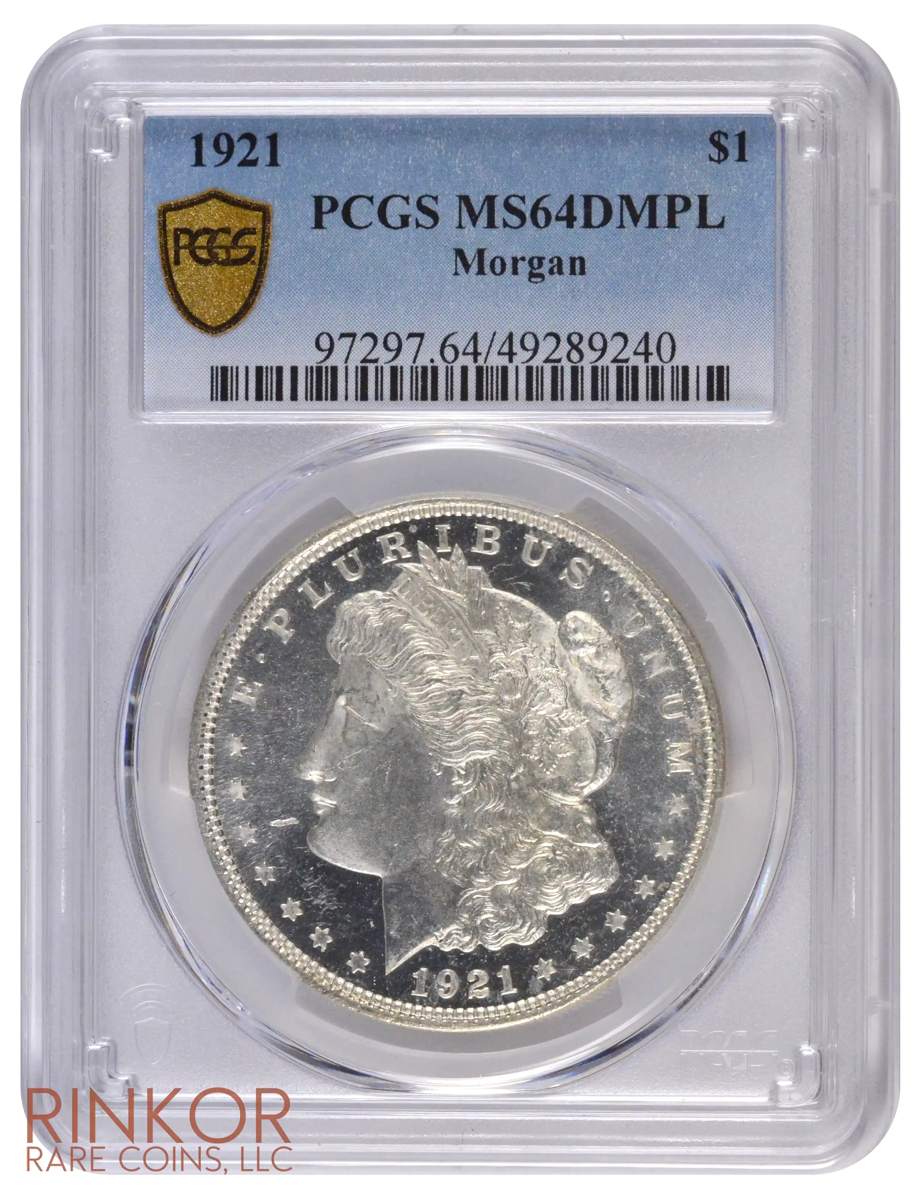 1921 $1 Morgan PCGS MS 64 DMPL