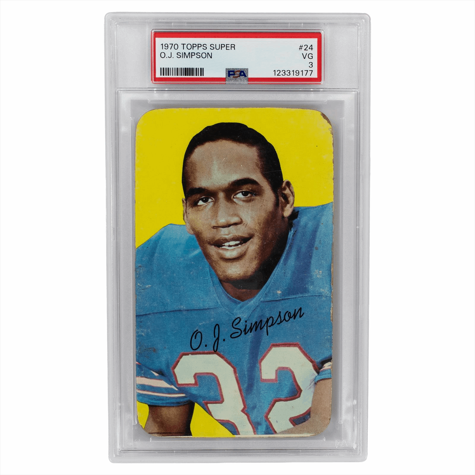 1970 Topps Super O.J. Simpson #24 PSA VG 3 Cert #123319177