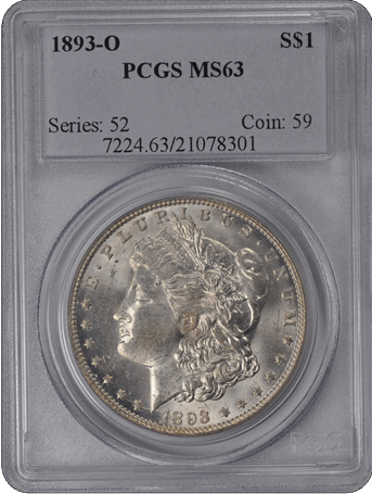 1893-O Morgan PCGS MS 63