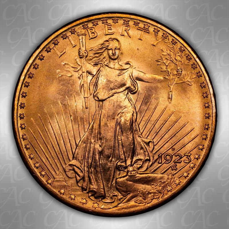 1923-D $20 CACG MS 66 